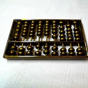 Brass Abacus. 3x2”. Mini. Perfect for decor or office desk! Vintage